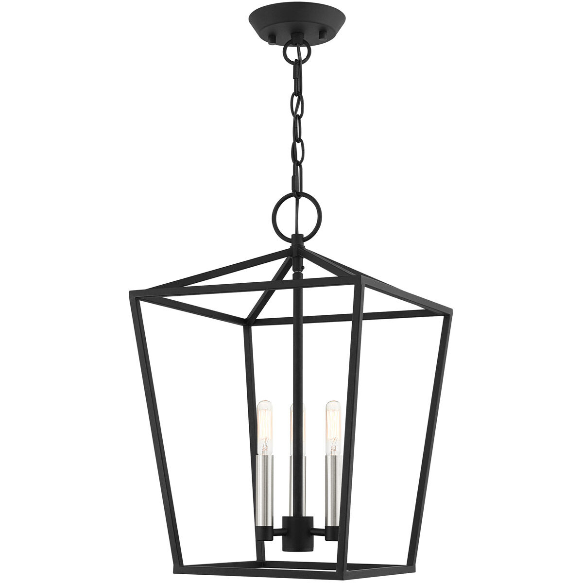 Devone 3 Light 13 inch Black Convertible Semi Flush/Lantern Ceiling Light