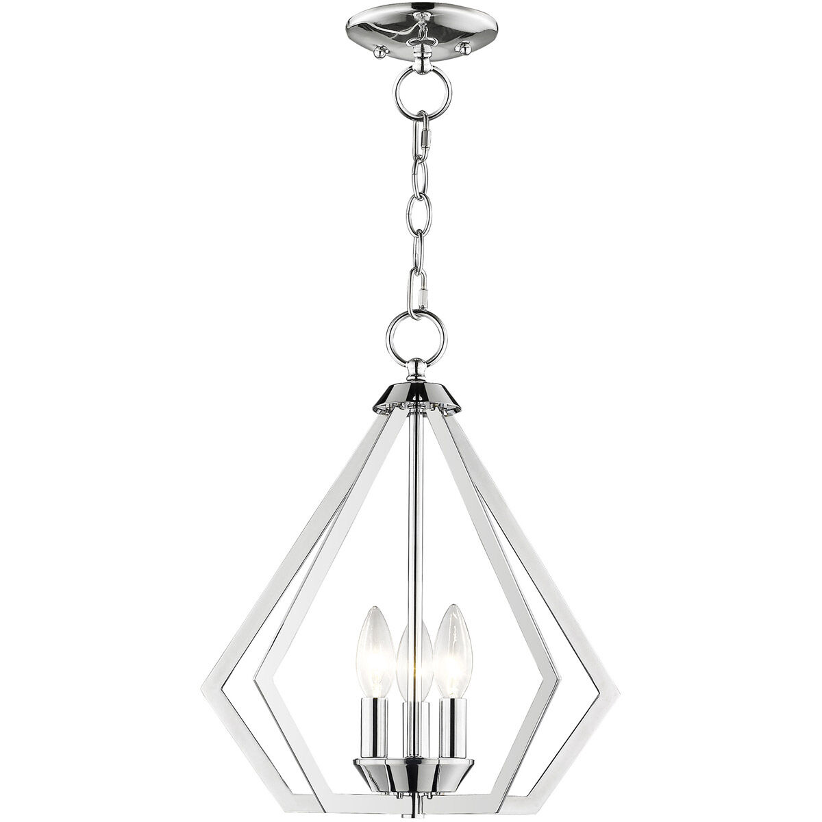 Prism 3 Light 14 inch Polished Chrome Convertible Mini Chandelier/Ceiling Mount Ceiling Light