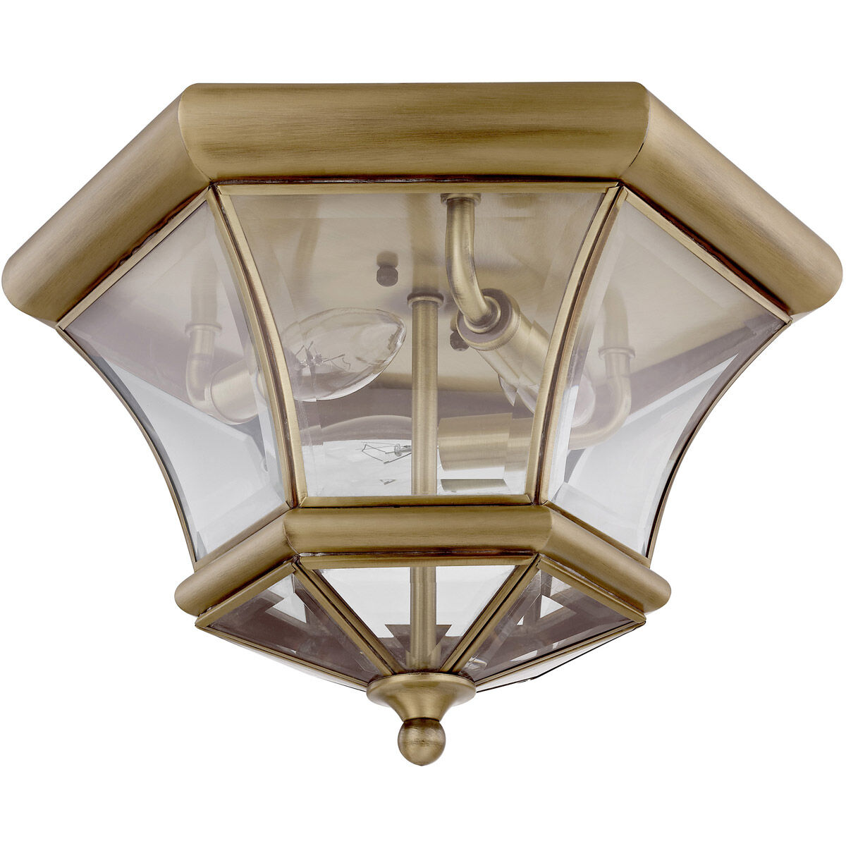 Monterey/Georgetown 3 Light 13 inch Antique Brass Outdoor Ceiling Mount