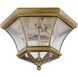 Monterey/Georgetown 3 Light 13 inch Antique Brass Outdoor Ceiling Mount