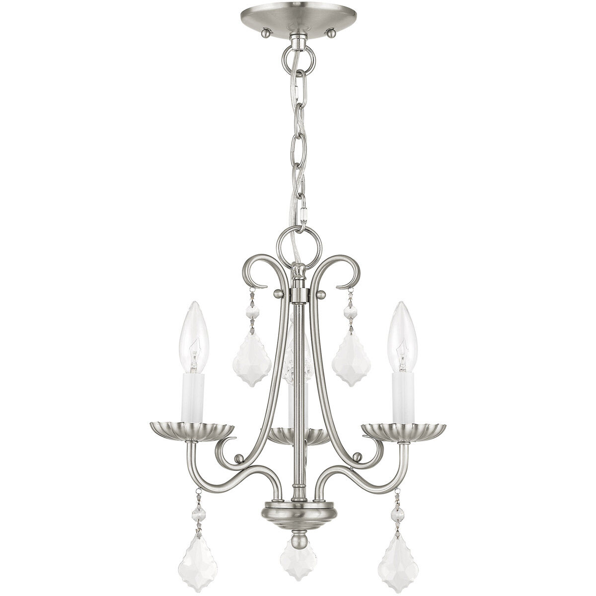Daphne 3 Light 14 inch Brushed Nickel Mini Chandelier Ceiling Light