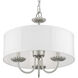 Brookdale 3 Light 16 inch Brushed Nickel Pendant Chandelier Ceiling Light