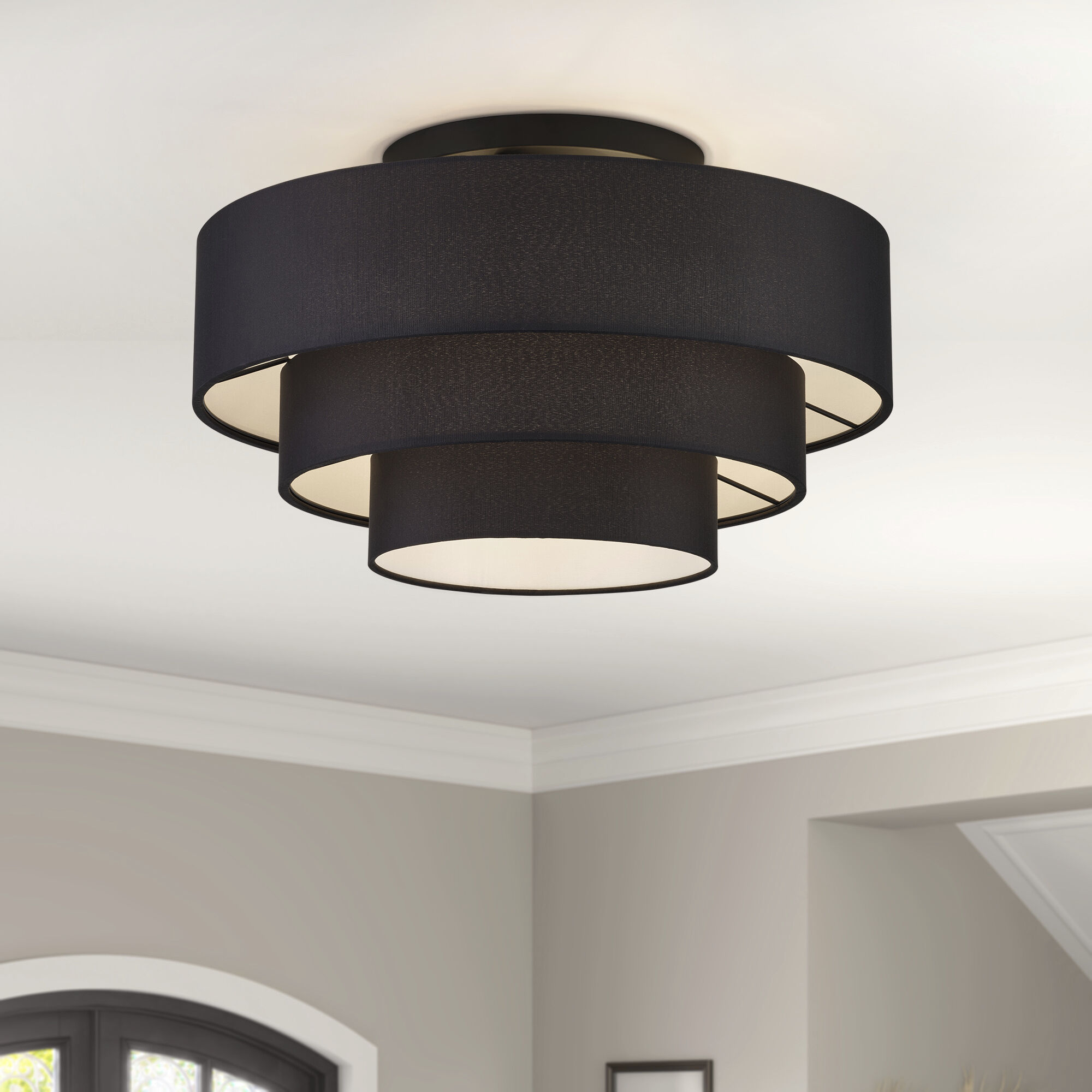 Bainbridge 4 Light 21 inch Black Semi Flush Mount Ceiling Light, Extra Large
