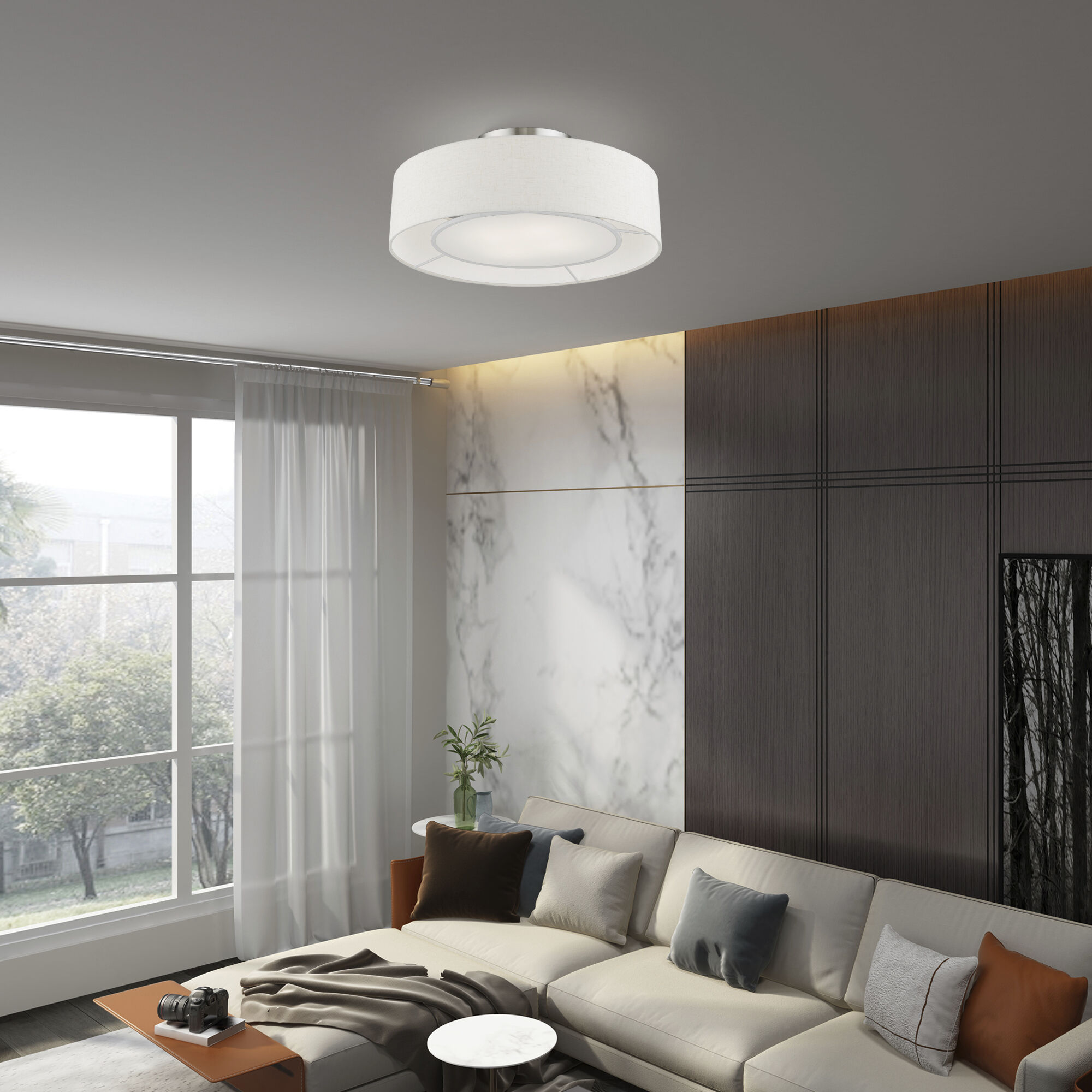 Ellsworth 4 Light 21 inch English Bronze Semi-Flush Ceiling Light