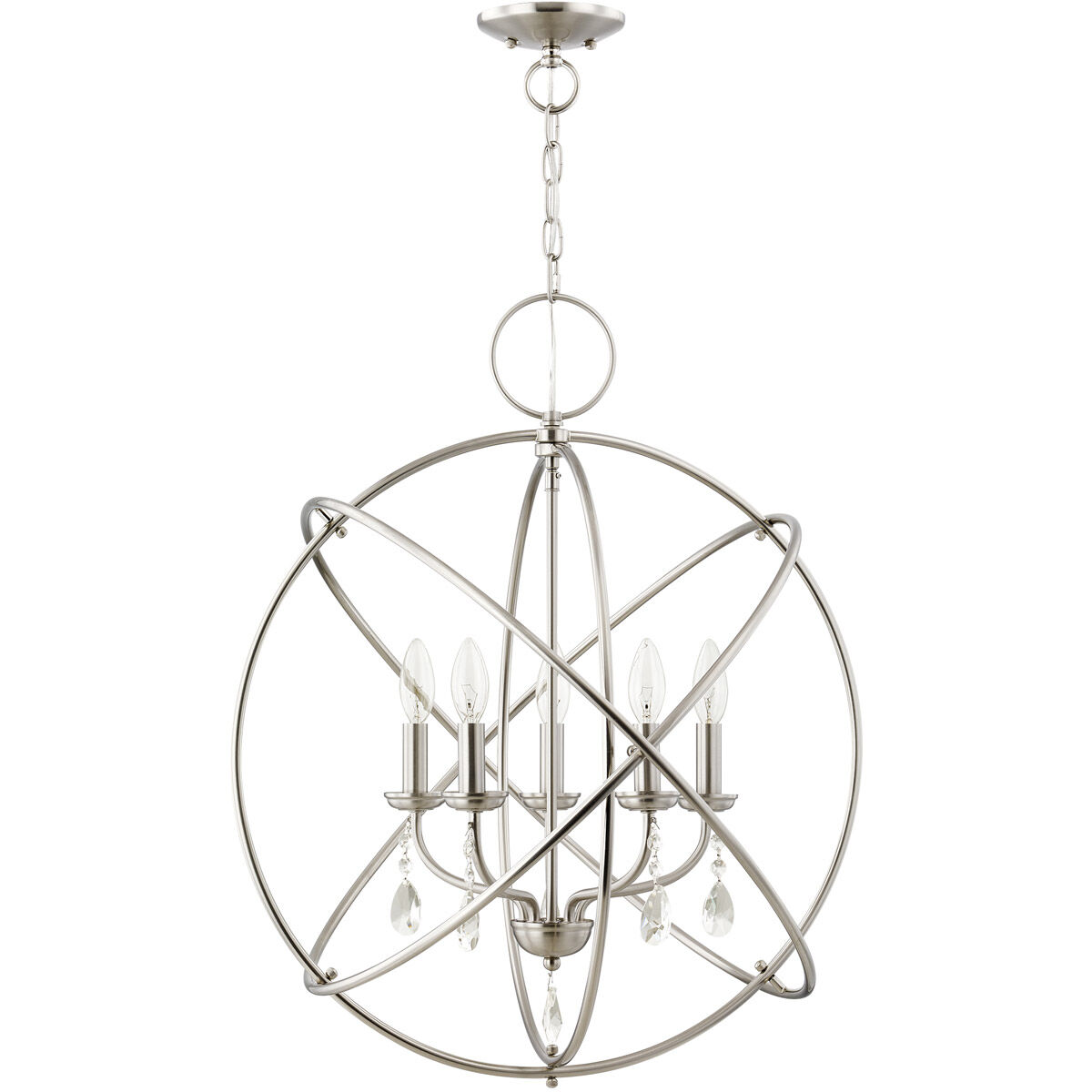 Aria 5 Light 22 inch Brushed Nickel Chandelier Ceiling Light