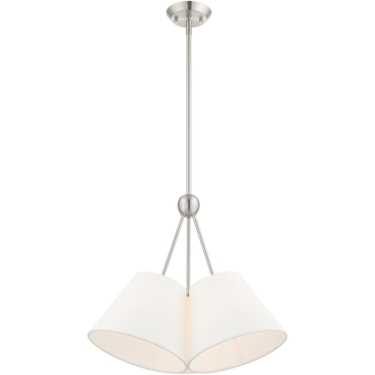 Prato 3 Light 21 inch Brushed Nickel Chandelier Ceiling Light
