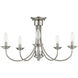 Estate 5 Light 24 inch Brushed Nickel Semi Flush Mount Ceiling Light, Large