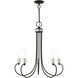 Bari 5 Light 25 inch Black with Brushed Nickel Accents Chandelier Ceiling Light
