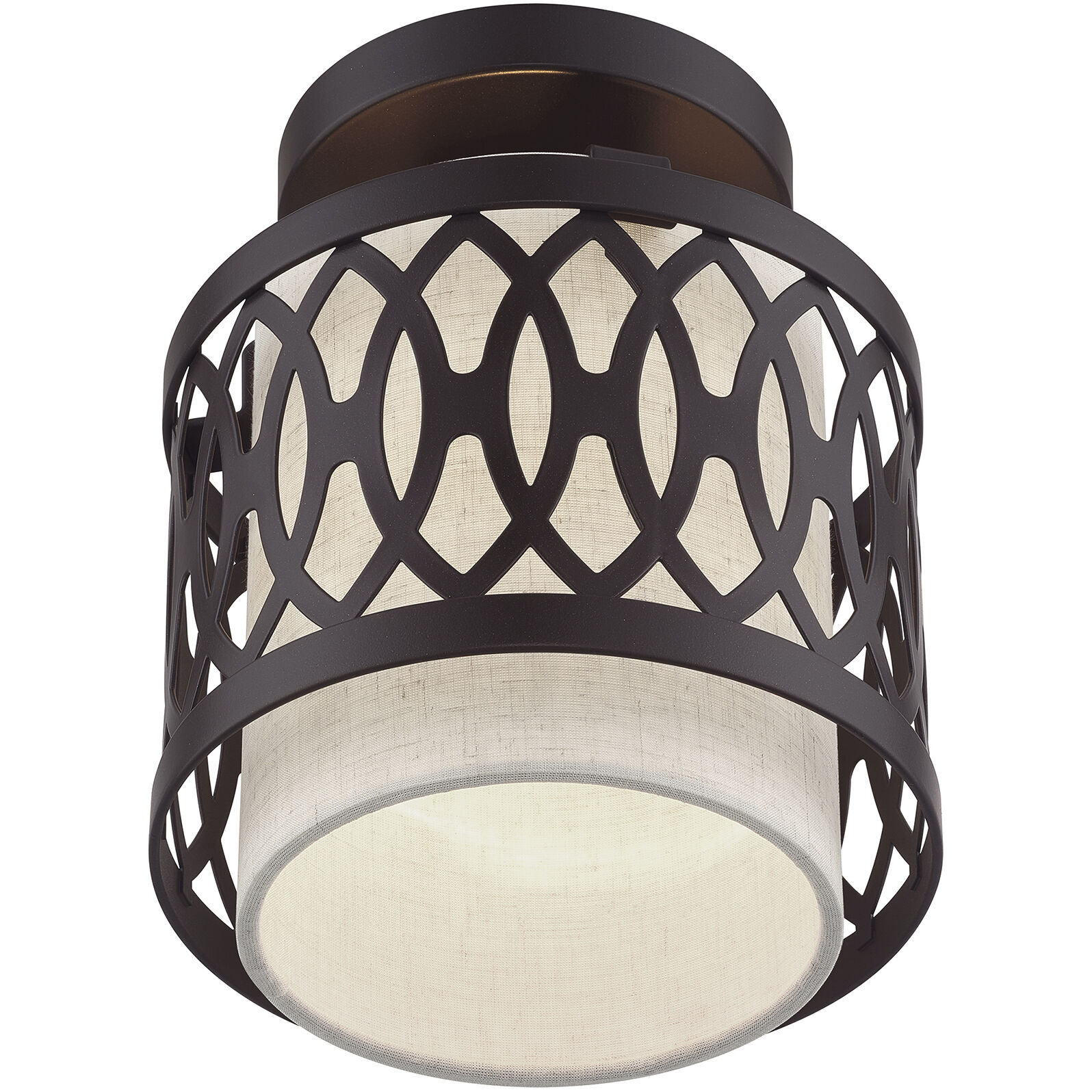 Vistaview 1 Light 7.25 inch English Bronze Semi-Flush Ceiling Light