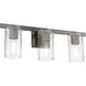 Clarion 3 Light 22.5 inch Black Chrome Vanity Sconce Wall Light