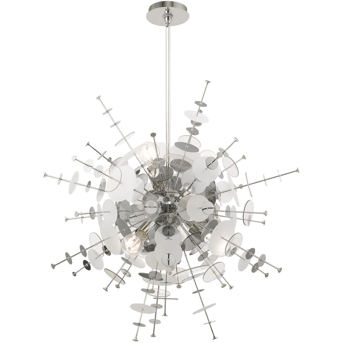 Circulo 6 Light 30 inch Polished Chrome Pendant Chandelier Ceiling Light