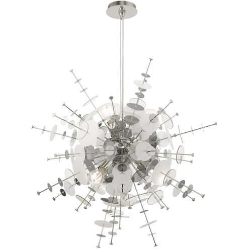 Circulo 6 Light 30 inch Polished Chrome Pendant Chandelier Ceiling Light