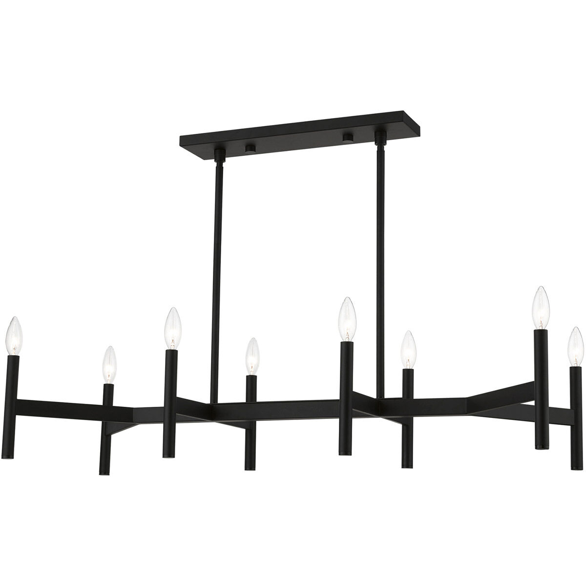 Copenhagen 8 Light 40 inch Black Linear Chandelier Ceiling Light