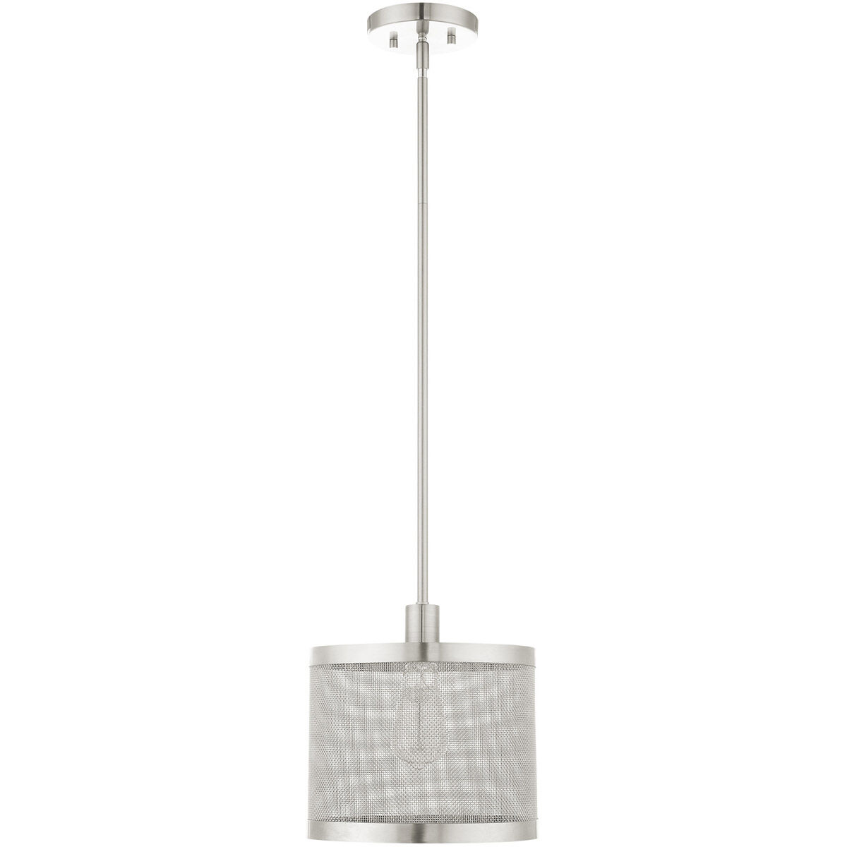 Industro 1 Light 10 inch Brushed Nickel Pendant Ceiling Light
