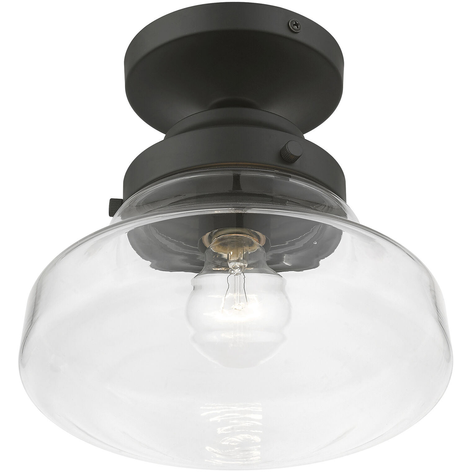 Avondale 1 Light 9 inch Black Semi-Flush Ceiling Light