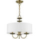 Brookdale 3 Light 16 inch Antique Brass Pendant Chandelier Ceiling Light