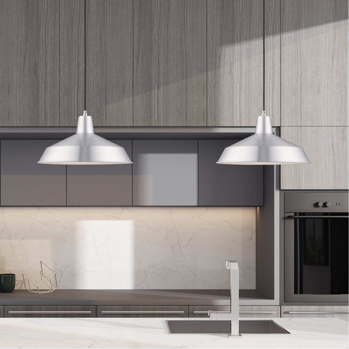 Allison 1 Light 16 inch Brushed Aluminum Mini Pendant Ceiling Light