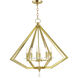 Diamond 8 Light 28 inch Polished Brass Chandelier Ceiling Light