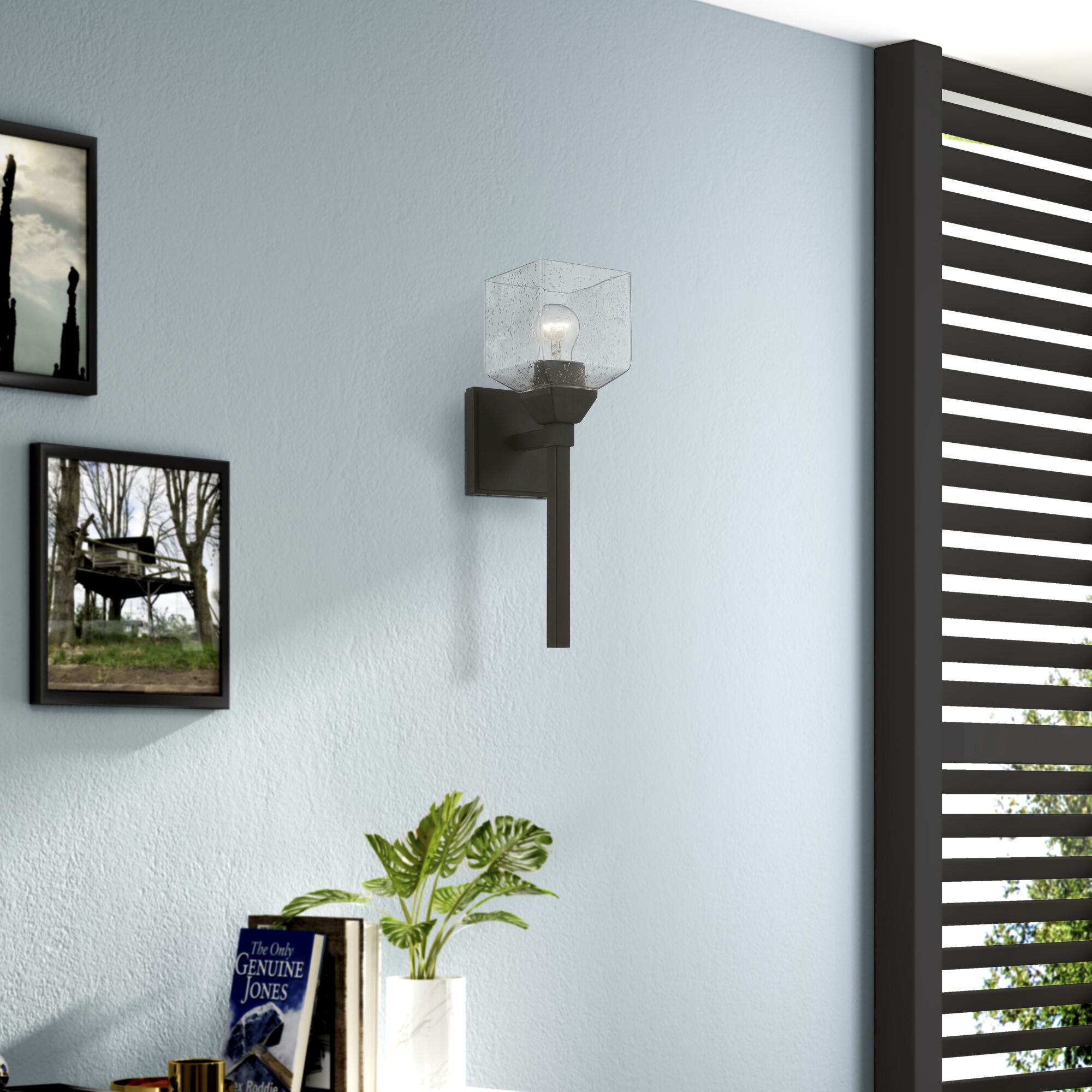 Aragon 1 Light 5 inch Black Vanity Sconce Wall Light