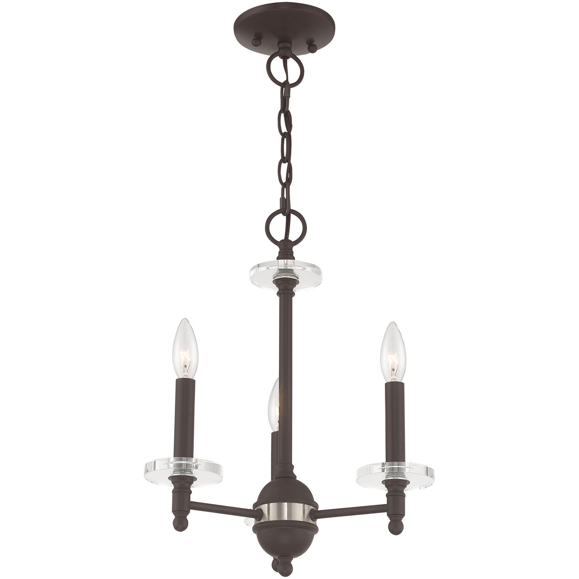 Bennington 3 Light 14 inch Bronze Mini Chandelier Ceiling Light
