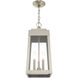 Oslo 3 Light 8 inch Brushed Nickel Outdoor Pendant Lantern