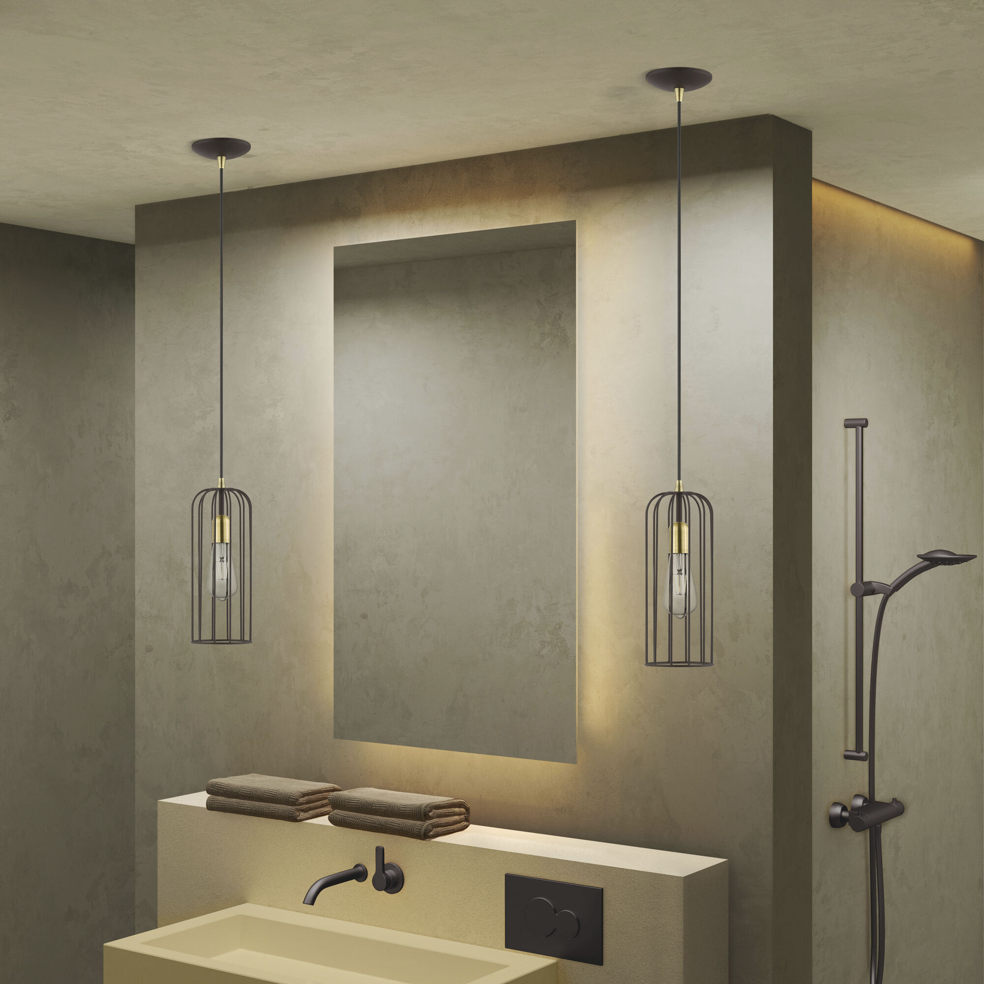 Glenbrook 1 Light 5 inch Bronze with Antique Brass Accents Pendant Ceiling Light