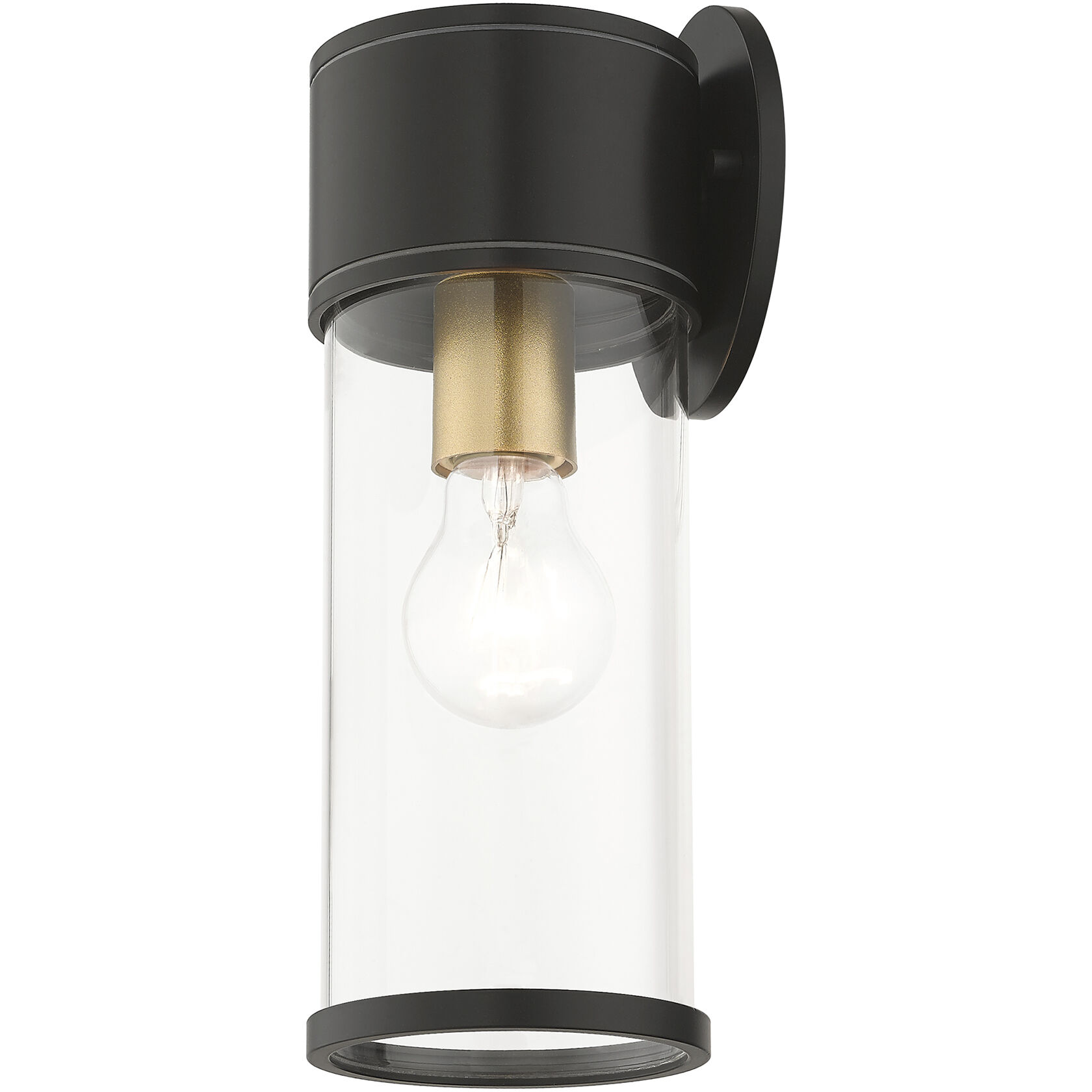 Atlantic 1 Light 4.5 inch Bronze with Antique Gold Finish Accents Outdoor Medium Wall Lantern Wall Light