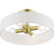 Venlo 4 Light 14 inch Satin Brass with Shiny White Accents Semi-Flush Ceiling Light