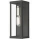 Gaffney 1 Light 11 inch Black with Brushed Nickel Finish Accents Outdoor Wall Lantern in Black with Brushed Nickel Accent, Medium
