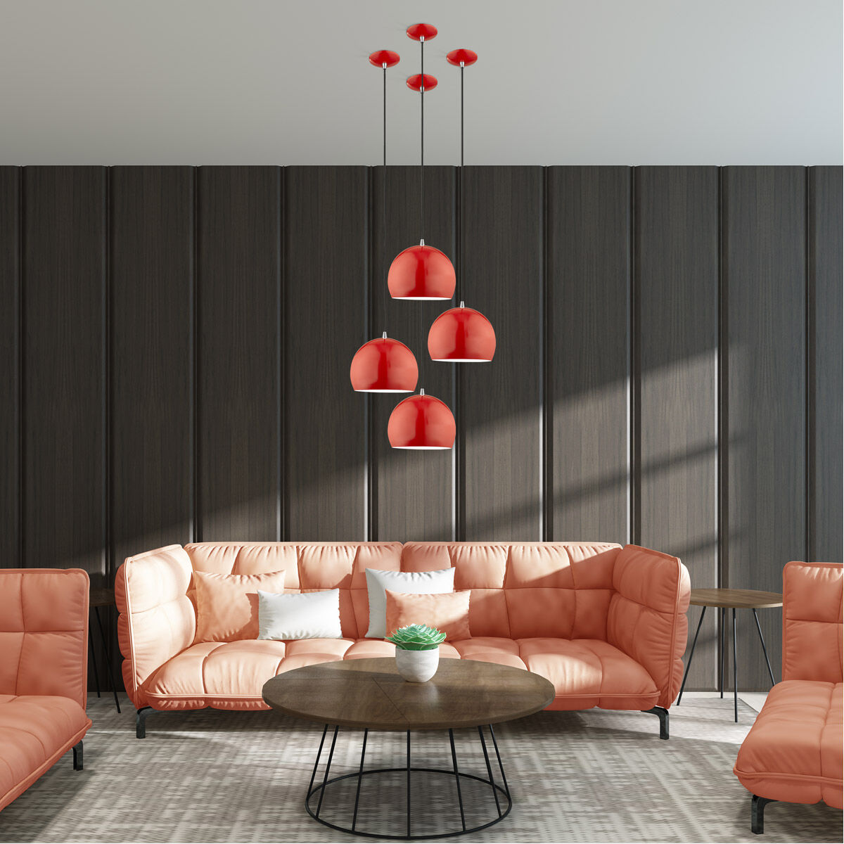 Allison 1 Light 10 inch Shiny Red Mini Pendant Ceiling Light