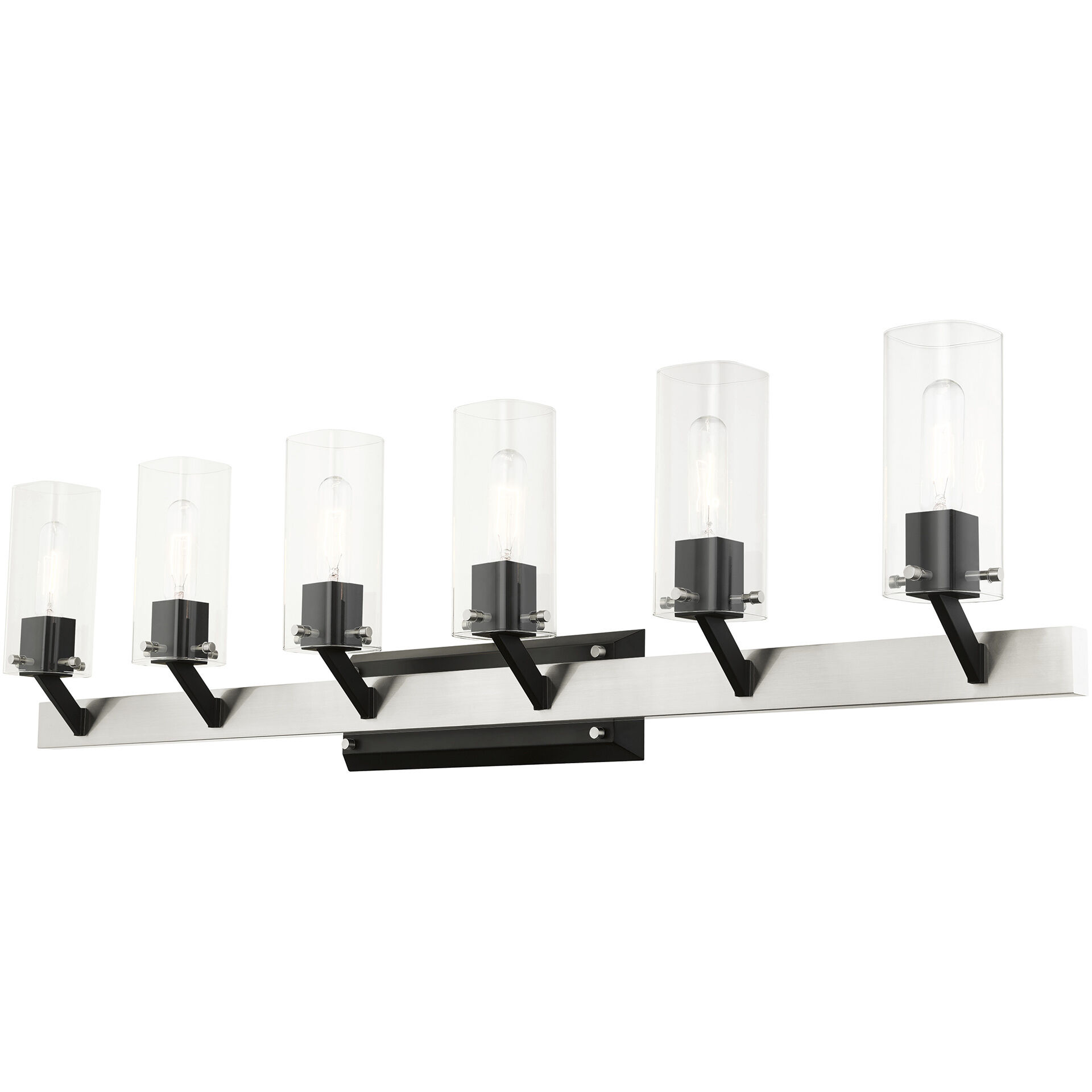 Beckett 6 Light 48 inch Brushed Nickel Vanity Sconce Wall Light