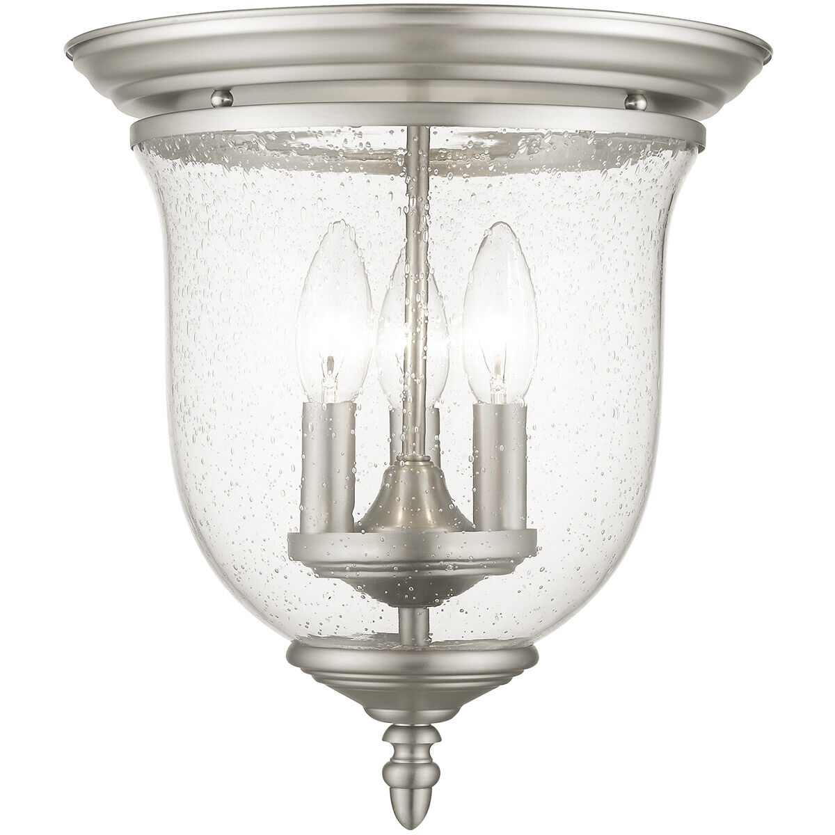 Legacy 3 Light 12 inch Brushed Nickel Flush Mount Ceiling Light