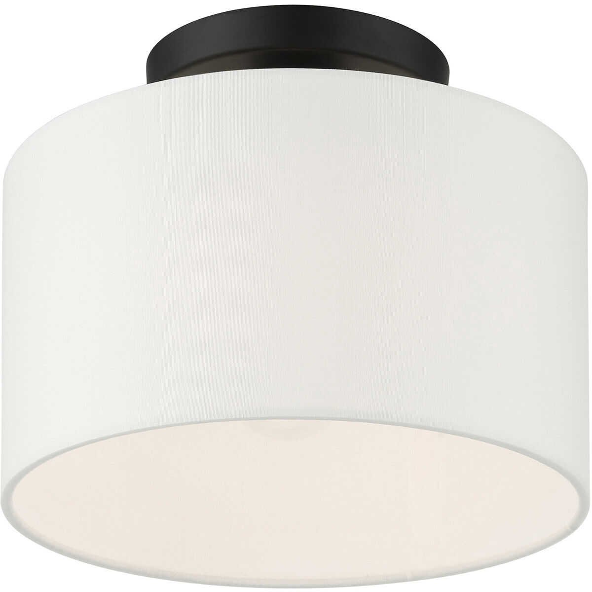 Meridian 1 Light 10 inch Black Semi Flush Ceiling Light