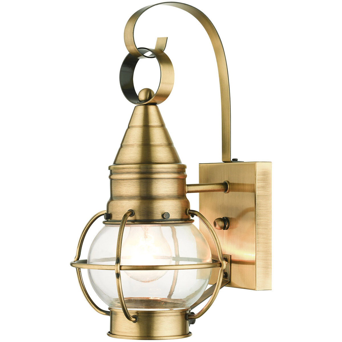 Newburyport 1 Light 14 inch Antique Brass Outdoor Wall Lantern