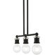 Lansdale 3 Light 24 inch Black with Brushed Nickel Accents Linear Chandelier Ceiling Light