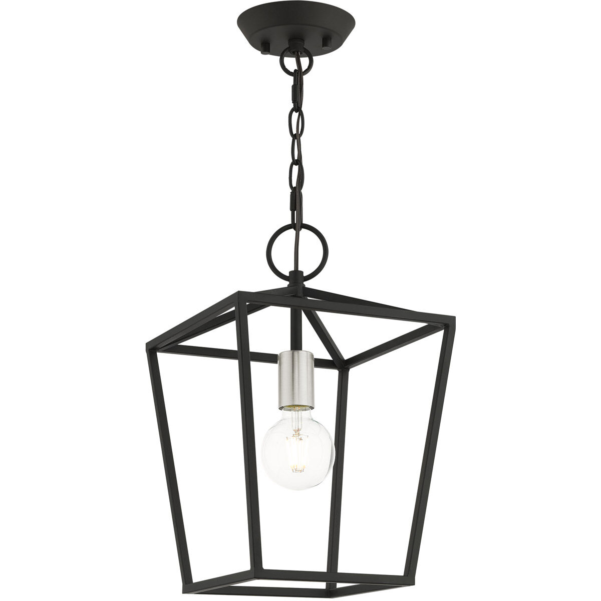 Devone 1 Light 10 inch Black Convertible Semi Flush/Lantern Ceiling Light