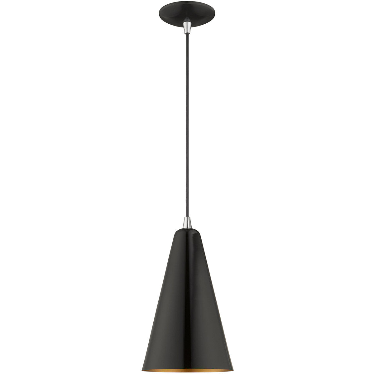Allison 1 Light 7 inch Shiny Black Mini Pendant Ceiling Light