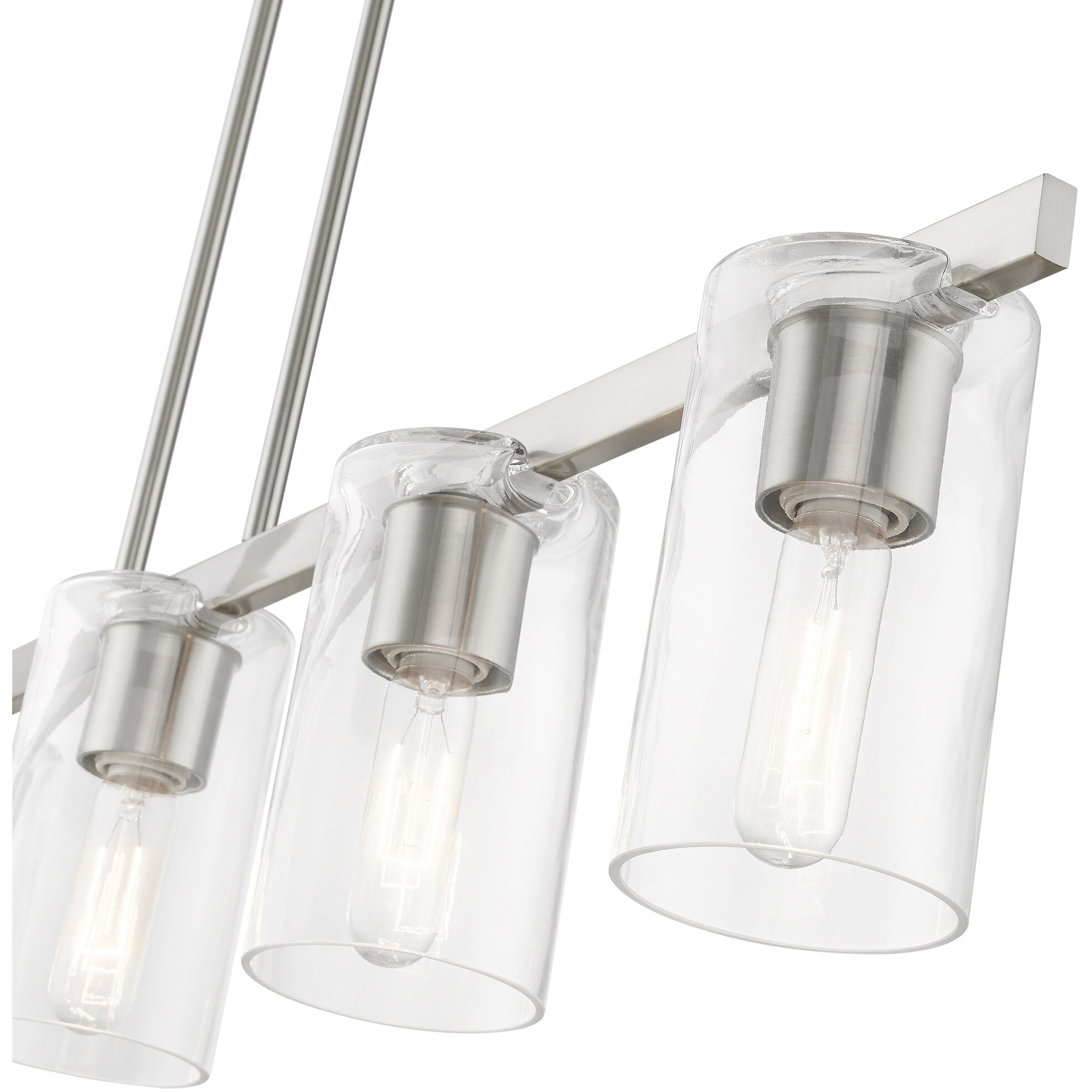 Clarion 5 Light 42 inch Brushed Nickel Linear Chandelier Ceiling Light