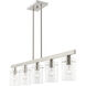 Munich 5 Light 42 inch Brushed Nickel Linear Chandelier Ceiling Light