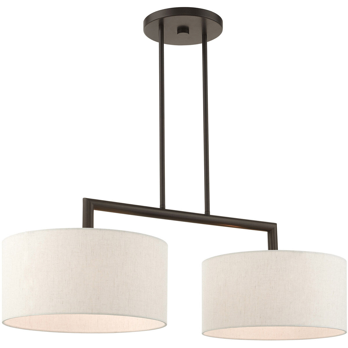 Meridian 2 Light 35 inch English Bronze Linear Chandelier Ceiling Light