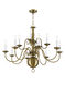 Williamsburgh 12 Light 32 inch Antique Brass Chandelier Ceiling Light