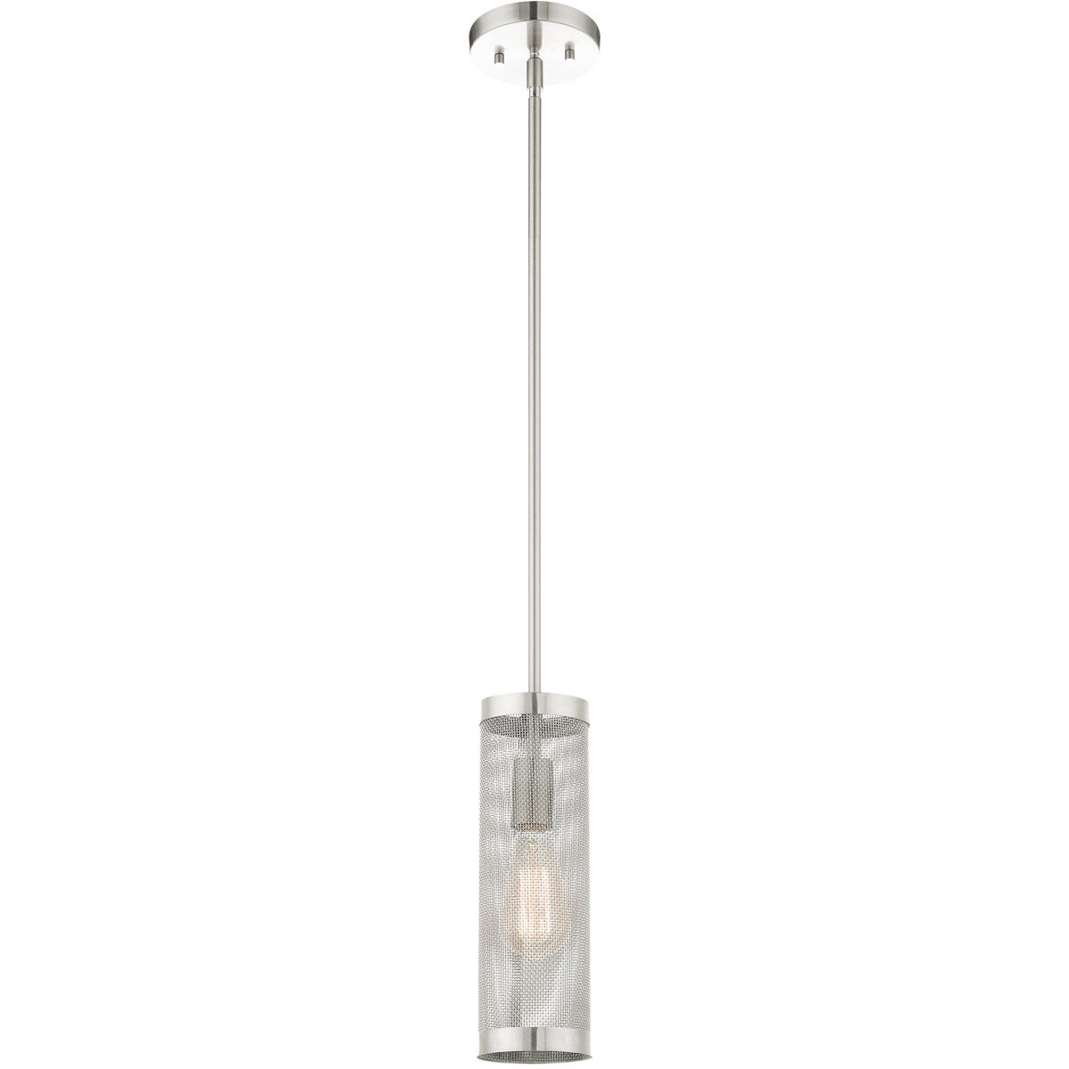 Industro 1 Light 5.13 inch Brushed Nickel Pendant Ceiling Light