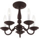Williamsburgh 5 Light 13 inch Bronze Convertible Mini Chandelier/Ceiling Mount Ceiling Light