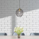 Geometric 1 Light 8 inch Bronze Mini Pendant Ceiling Light
