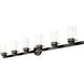 Manhattan 6 Light 48 inch Polished Black Chrome Vanity Sconce Wall Light