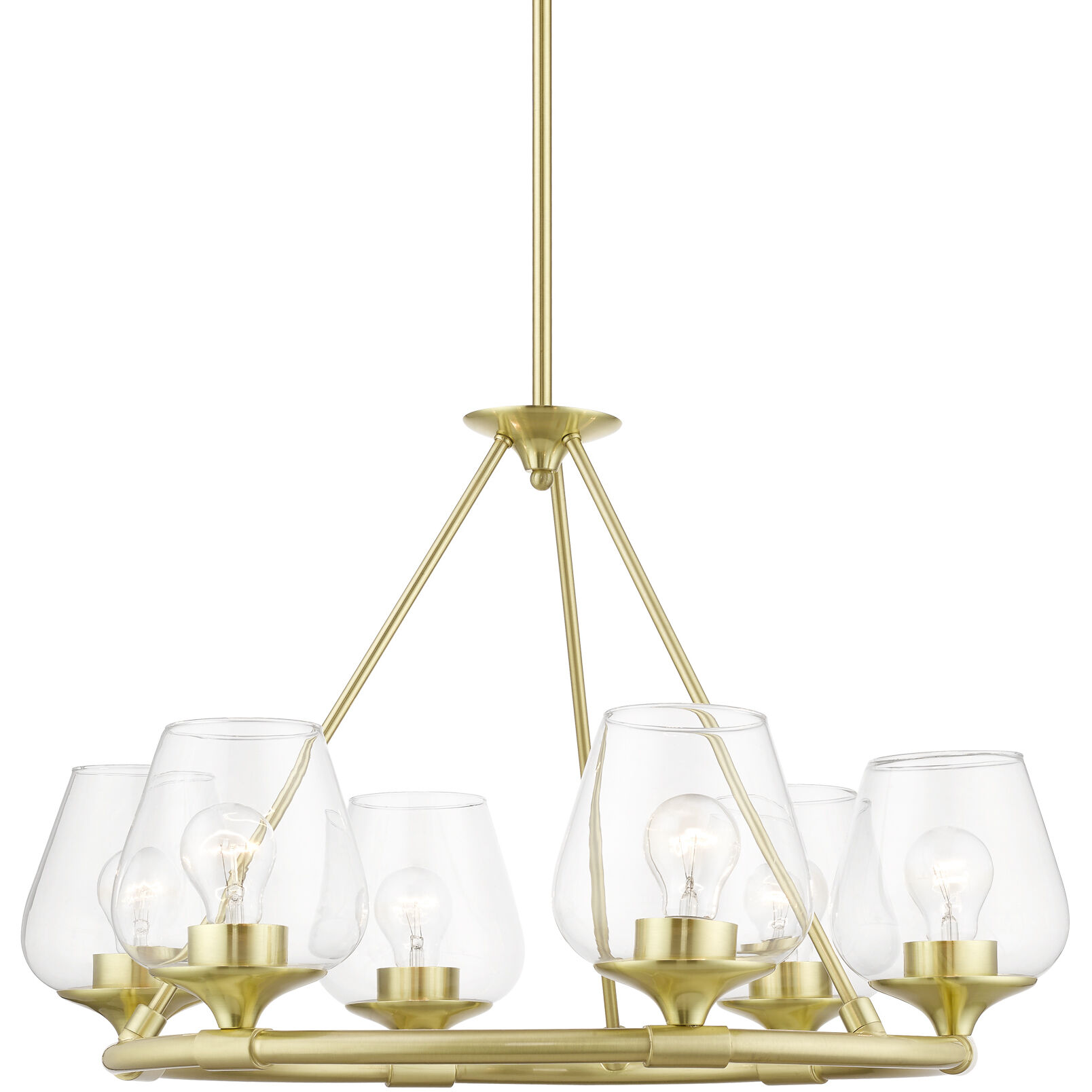 Willow 6 Light 26 inch Satin Brass Chandelier Ceiling Light