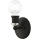 Lansdale 1 Light 5 inch Black with Brushed Nickel Accents Single Vanity Sconce Wall Light, Single