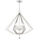Diamond 6 Light 25 inch Polished Nickel Chandelier Ceiling Light