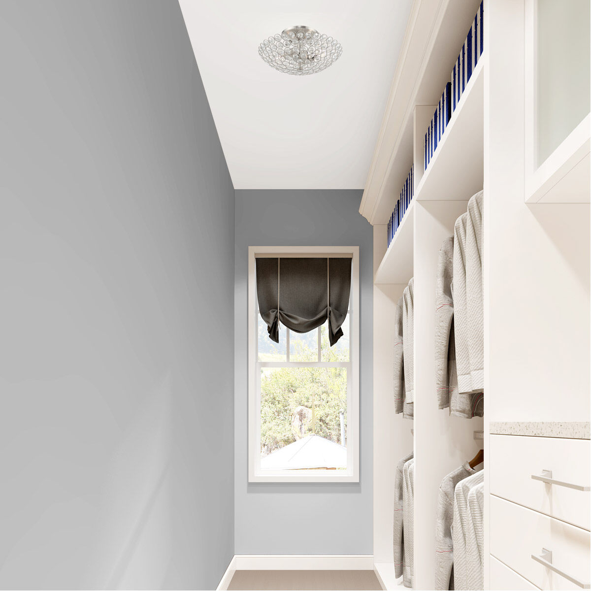 Cassandra 2 Light 13 inch Brushed Nickel Semi-Flush Mount Ceiling Light