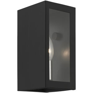Winfield 1 Light 9 inch Textured Black with Brushed Nickel Candles Outdoor Small Sconce, Small